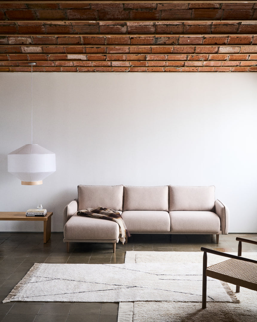 Carlota 3-Sitzer-Sofa mit Chaiselongue rechts/links beige 262 cm - ZEN ZONE Furniture