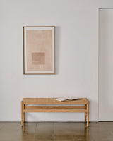 Zaide Bank aus massivem Eichenholz mit naturfarbenem Finish und Seilsitzfläche FSC 100% 120 cm - ZEN ZONE Furniture