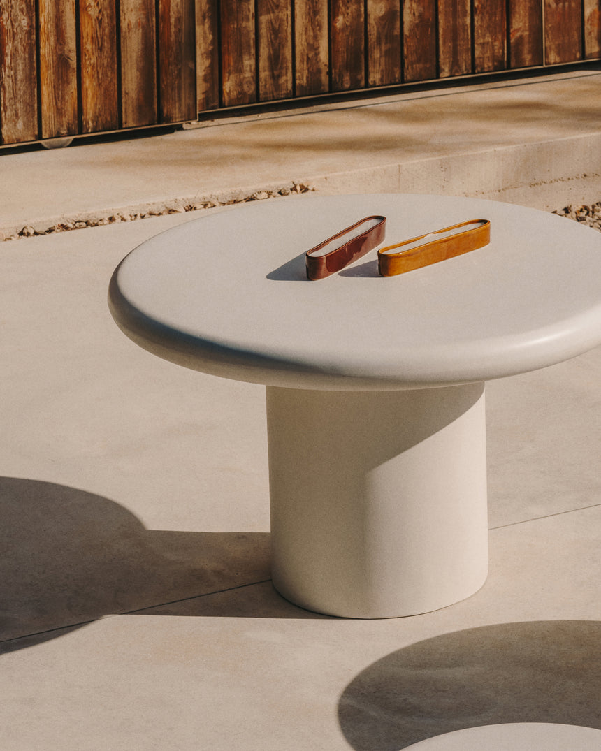 Addaia Tisch rund aus weißem Zement Ø 90 cm - ZEN ZONE Furniture