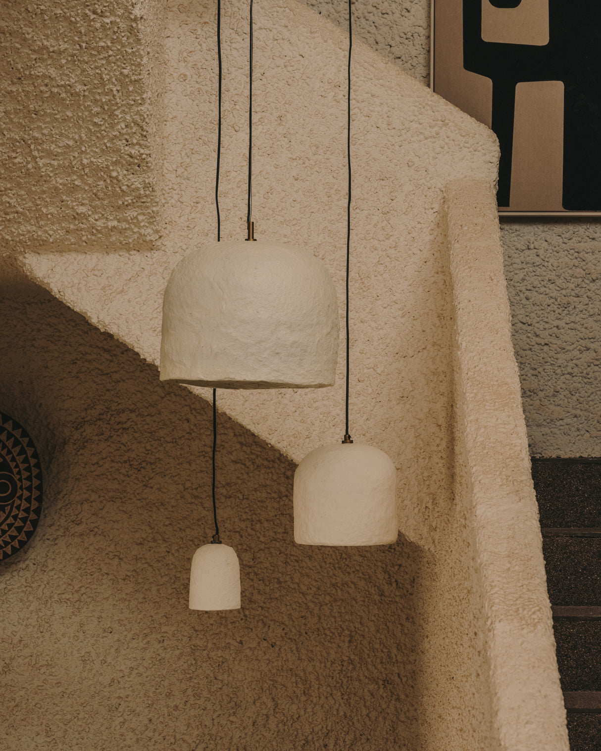 Calvia Deckenlampe aus Papiermaché weiß Ø 25 cm - ZEN ZONE Furniture