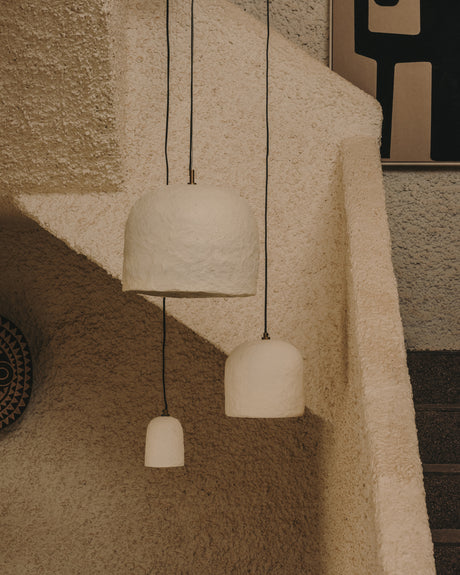 Calvia Deckenlampe aus Papiermaché weiß Ø 25 cm - ZEN ZONE Furniture
