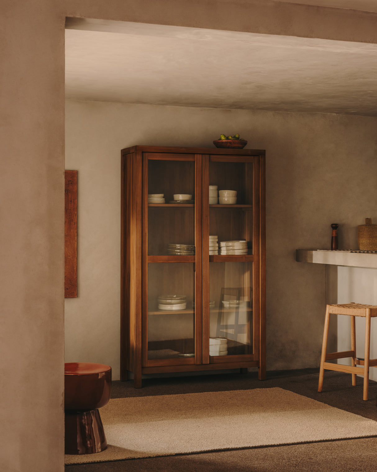 Sashi Vitrine aus massivem Teakholz 110 x 185 cm - ZEN ZONE Furniture