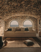 Nora 4 Sitzer Sofa mit abziehbaren Kissenbezügen aus Leinen und Baumwolle anthrazitgrau 340 cm - ZEN ZONE Furniture