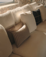 Nora 4 Sitzer Sofa mit abziehbaren Kissenbezügen aus Leinen und Baumwolle naturfarben 340 cm - ZEN ZONE Furniture