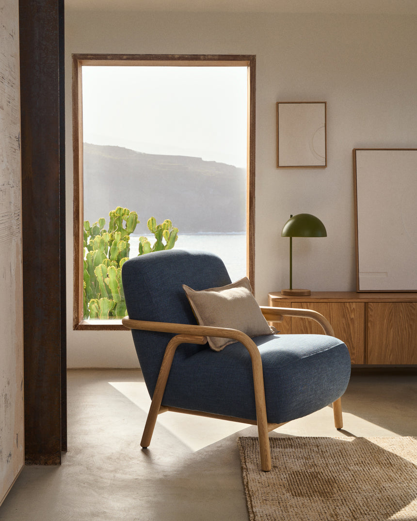Sessel Sylo blau aus massivem Eschenholz FSC 100% - ZEN ZONE Furniture