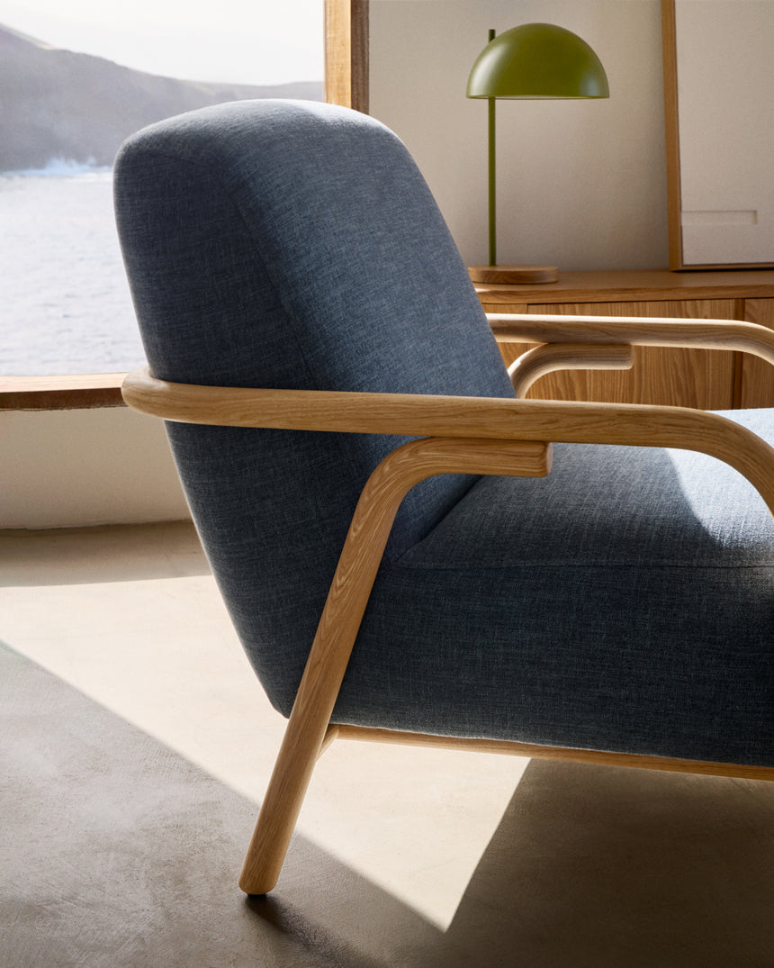 Sessel Sylo blau aus massivem Eschenholz FSC 100% - ZEN ZONE Furniture