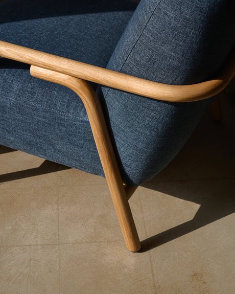 Sessel Sylo blau aus massivem Eschenholz FSC 100% - ZEN ZONE Furniture