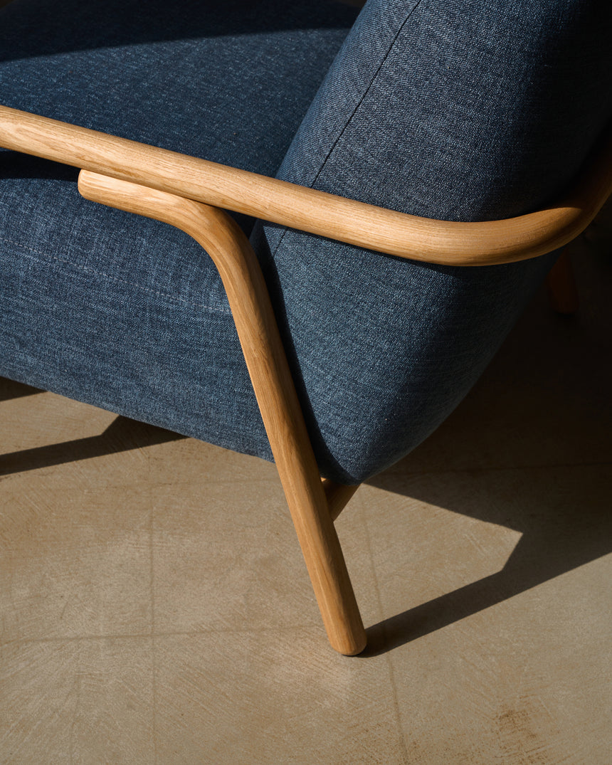 Sessel Sylo blau aus massivem Eschenholz FSC 100% - ZEN ZONE Furniture