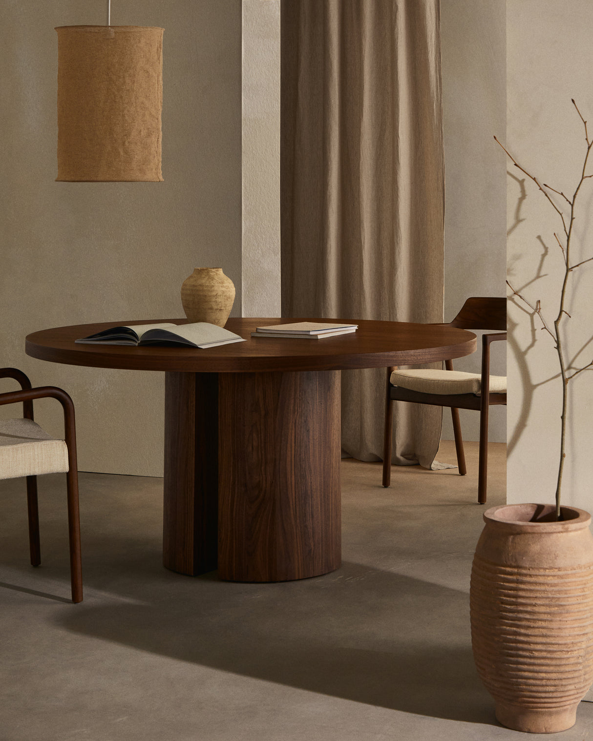 Mariela Schirm für Deckenlampe aus Leinen mit beigem Finish Ø 40 x 60 cm - ZEN ZONE Furniture