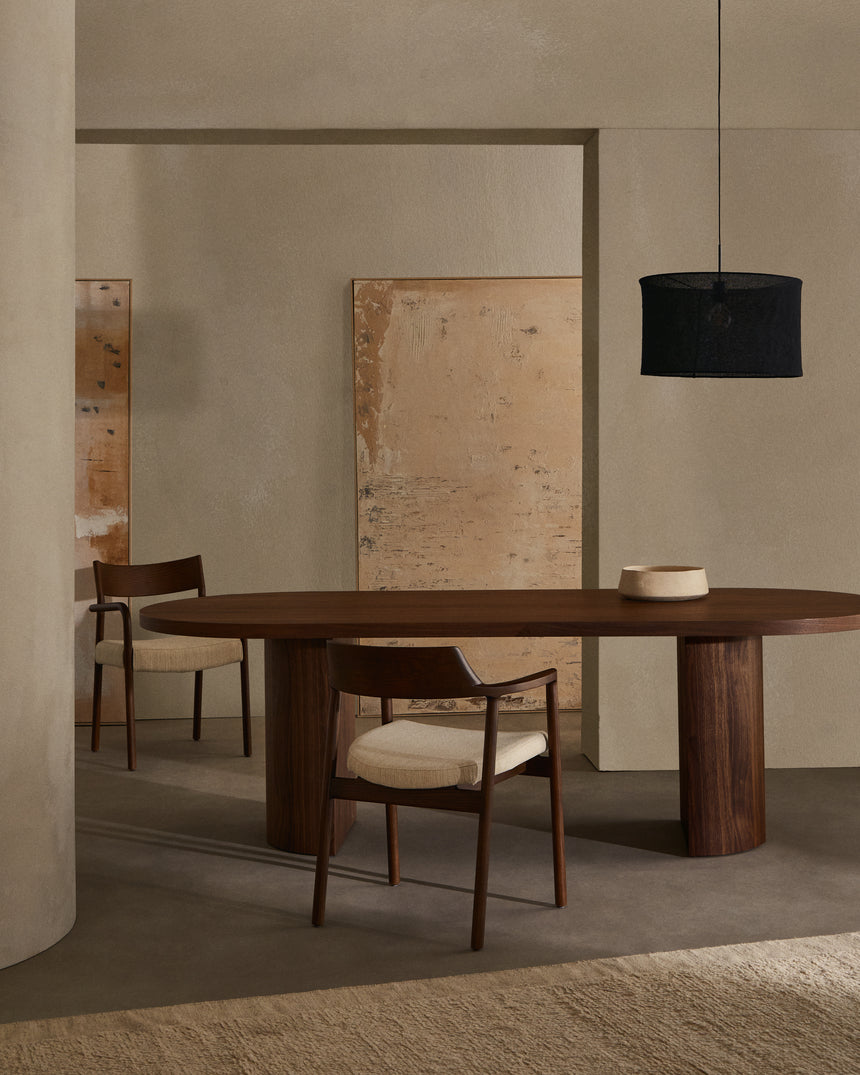 Mariela Schirm für Deckenlampe aus Leinen mit schwarzem Finish Ø 50 x 30 cm - ZEN ZONE Furniture
