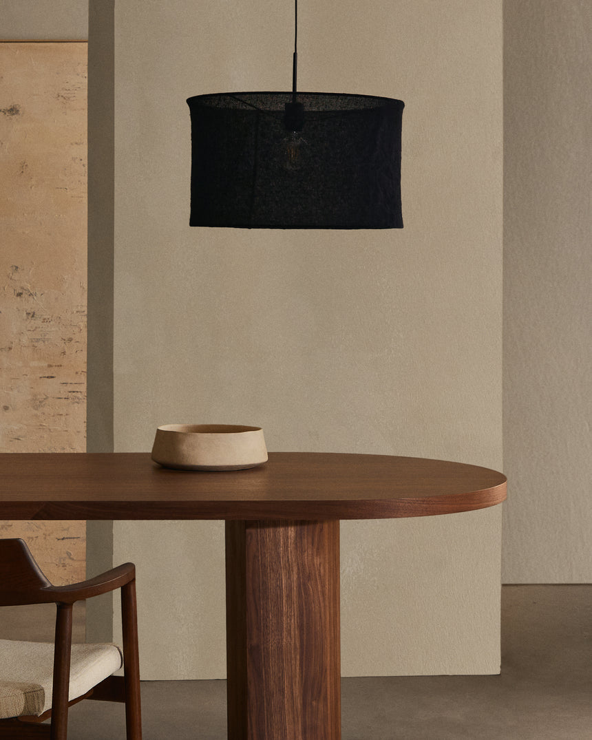Mariela Schirm für Deckenlampe aus Leinen mit schwarzem Finish Ø 50 x 30 cm - ZEN ZONE Furniture