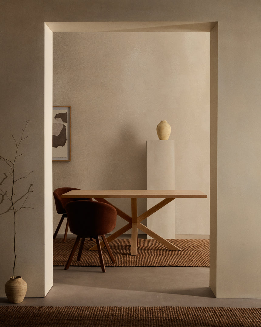 Argo Tisch 160 x 100 cm mit Melamin natur und Stahlbeinen mit Holzeffekt - ZEN ZONE Furniture