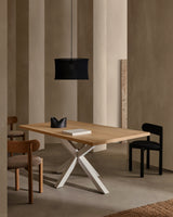 Argo Tisch 160 x 100 cm mit Melamin natur und weißen Stahlbeinen - ZEN ZONE Furniture