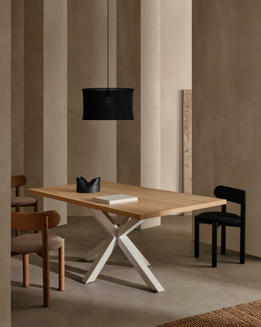 Argo Tisch 160 x 100 cm mit Melamin natur und weißen Stahlbeinen - ZEN ZONE Furniture