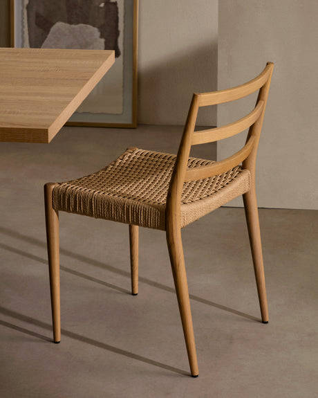 Analy Stuhl aus massiver Eiche mit natürlichem Finish und Sitz aus Seil FSC 100% - ZEN ZONE Furniture
