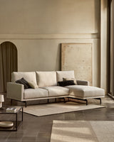 Galene 3-Sitzer Sofa beige mit Chaiselongue rechts 254 cm - ZEN ZONE Furniture