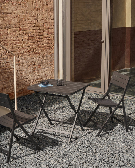 Faltbarer Gartentisch Torreta aus Aluminium mit dunkelgrauem Finish 70 x 70 cm - ZEN ZONE Furniture