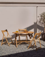 Klapptisch Dandara aus massivem Akazienholz in Naturoptik Ø 120 x 60 cm FSC 100% - ZEN ZONE Furniture