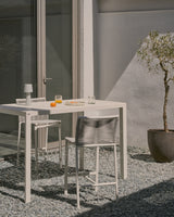 Gartenstehtisch Culip aus Aluminium mit weißem Finish 150 x 77 cm - ZEN ZONE Furniture