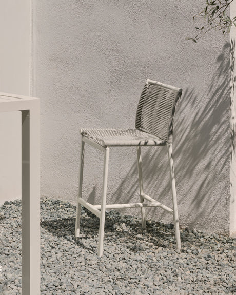 Culip Outdoor-Hocker aus Seil und weißem Aluminium 65 cm - ZEN ZONE Furniture