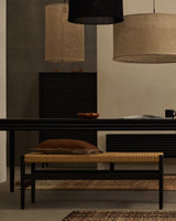 Zaide Bank aus massivem Eichenholz mit schwarzem Finish und Seilsitzfläche FSC 100% 120 cm - ZEN ZONE Furniture