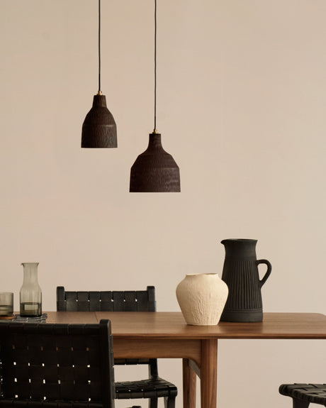 Deckenleuchte Amire aus Holz mit schwarzem Finish Ø 21 cm - ZEN ZONE Furniture
