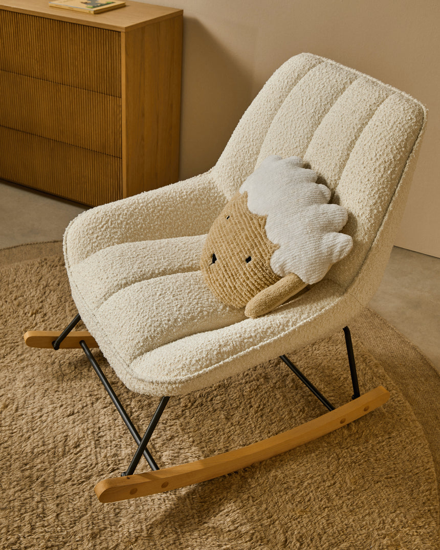 Marlina Schaukelstuhl mit Bezug in Bouclé weiß - ZEN ZONE Furniture