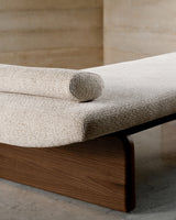Daybed Topaz aus beigefarbenem Chenille und massivem Eschenholz mit natürlichem Finish 200 cm FSC 100% - ZEN ZONE Furniture