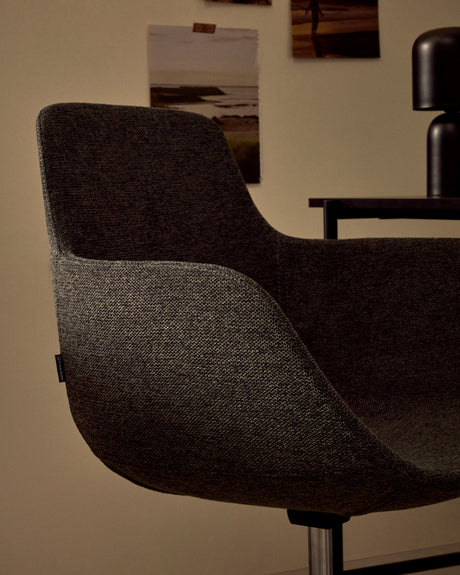 Tissiana Schreibtischstuhl Dunkelgrau und Aluminium mit mattschwarzer Oberfläche - ZEN ZONE Furniture