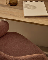 Einara Schreibtischstuhl in Rosa mit Beinen aus Stahl in Mattweiß - ZEN ZONE Furniture