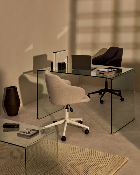 Burano Schreibtisch aus Glas 125 x 70 cm - ZEN ZONE Furniture