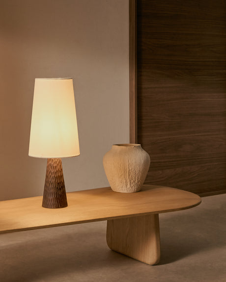 Tischleuchte Amire aus Holz mit dunklem Finish - ZEN ZONE Furniture