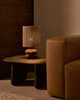 Tischleuchte Kor aus Akazienholz mit dunklem Finish und Jute - ZEN ZONE Furniture