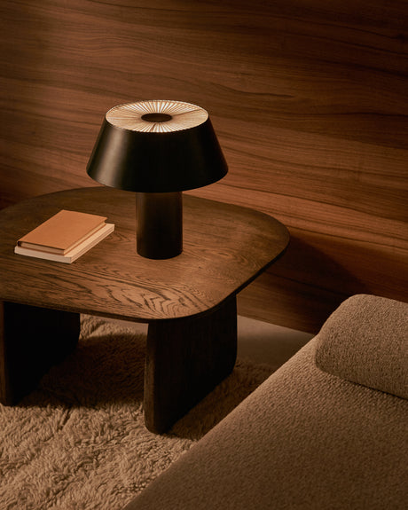Tischleuchte Ancare aus schwarzem Metall und beigefarbenem Seil. - ZEN ZONE Furniture