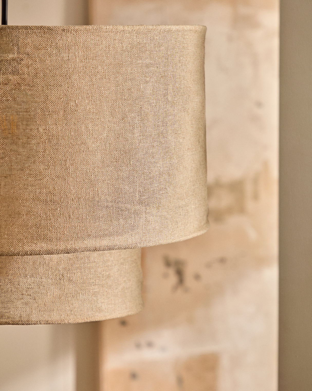 Mariela Schirm für Deckenlampe aus Leinen mit beigem Finish Ø 40 x 34 cm - ZEN ZONE Furniture