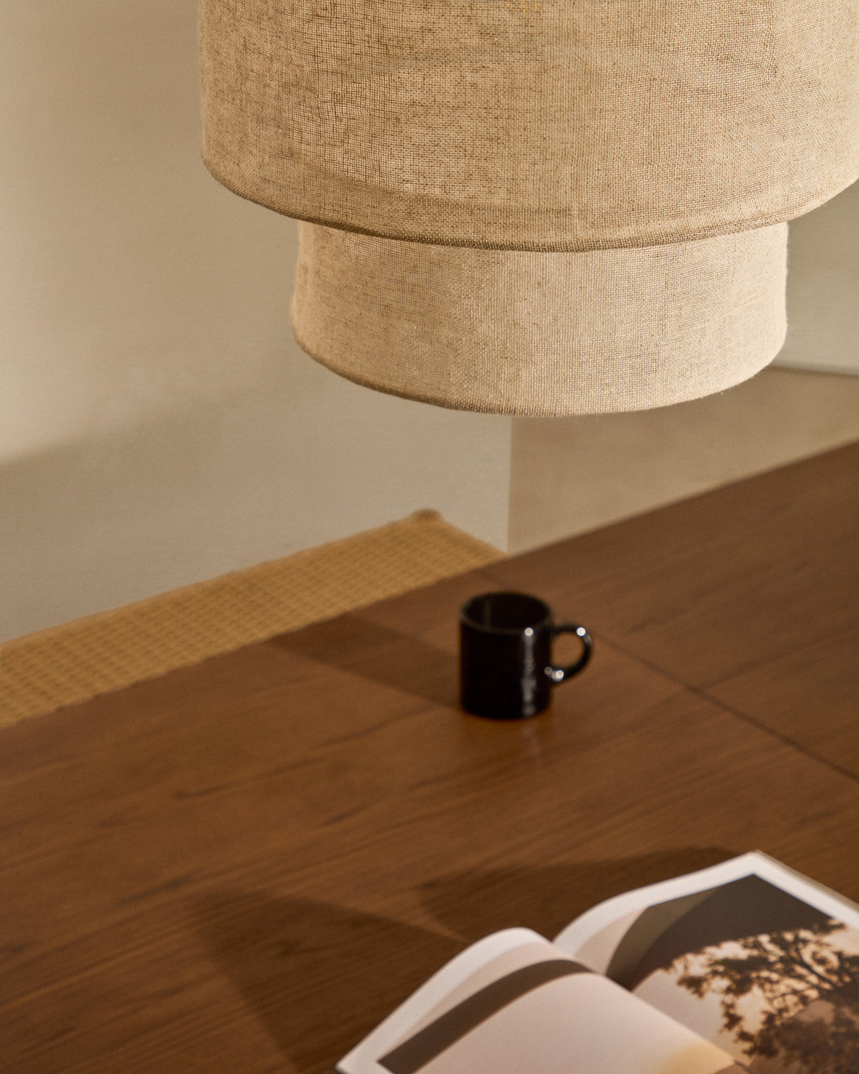 Mariela Schirm für Deckenlampe aus Leinen mit beigem Finish Ø 40 x 34 cm - ZEN ZONE Furniture