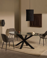Mariela  Schirm für Deckenlampe aus Leinen mit schwarzem Finish Ø 40 x 60 cm - ZEN ZONE Furniture