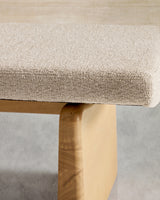Polsterbank Topaz beige Chenille und massives Eschenholz mit natürlichem Finish 150cm FSC 100% - ZEN ZONE Furniture