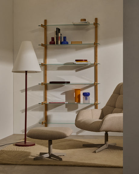 Drehsessel Jaspe beige und Metall mit grauer Oberfläche FSC 100% - ZEN ZONE Furniture