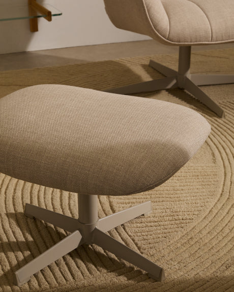 Drehsessel Jaspe beige und Metall mit grauer Oberfläche FSC 100% - ZEN ZONE Furniture