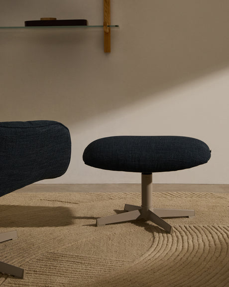 Drehsessel Jaspe blau und Metall mit grauer Oberfläche FSC 100% - ZEN ZONE Furniture