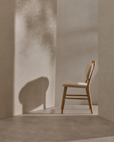 Helda Stuhl aus beiger Chenille und massivem Eichenholz FSC Mix Credit - ZEN ZONE Furniture