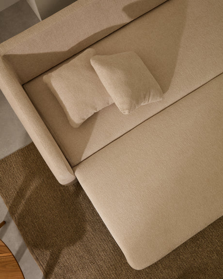 Schlafsofa Laira 3-Sitzer in Chenille ecru 225 cm FSC Mix Credit - ZEN ZONE Furniture