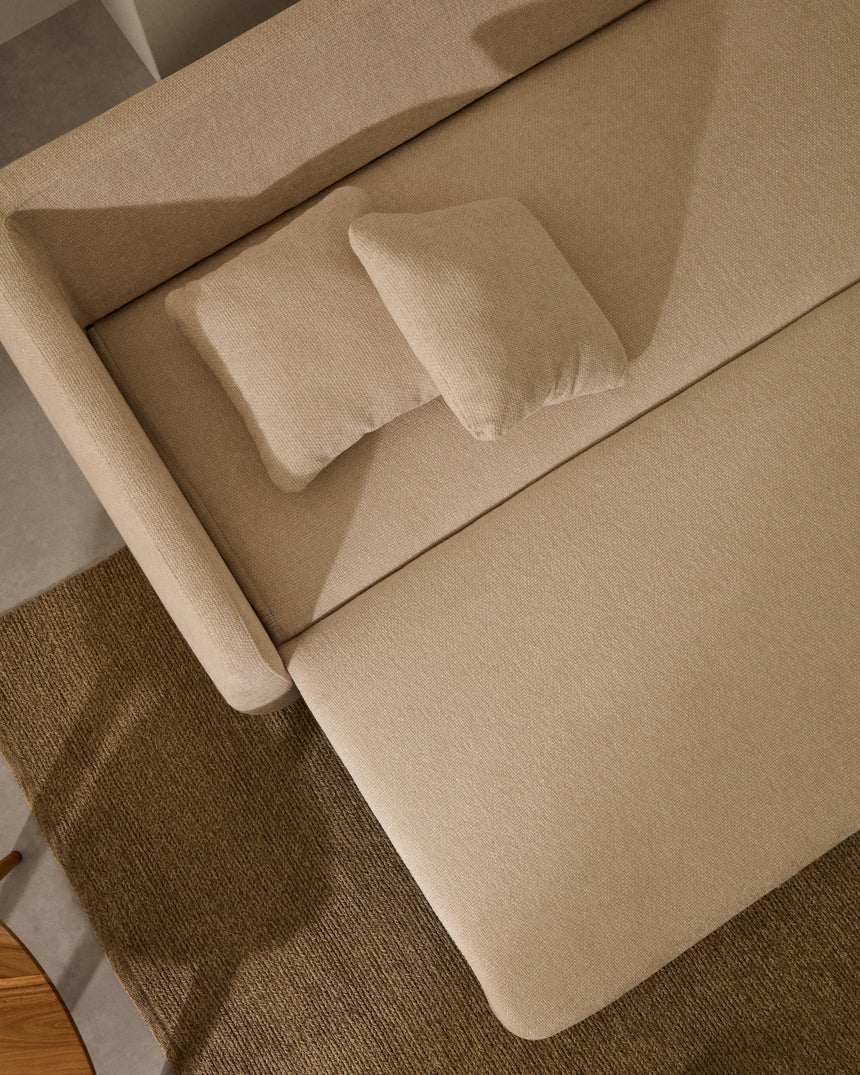 Schlafsofa Laira 3-Sitzer in Chenille ecru 225 cm FSC Mix Credit - ZEN ZONE Furniture