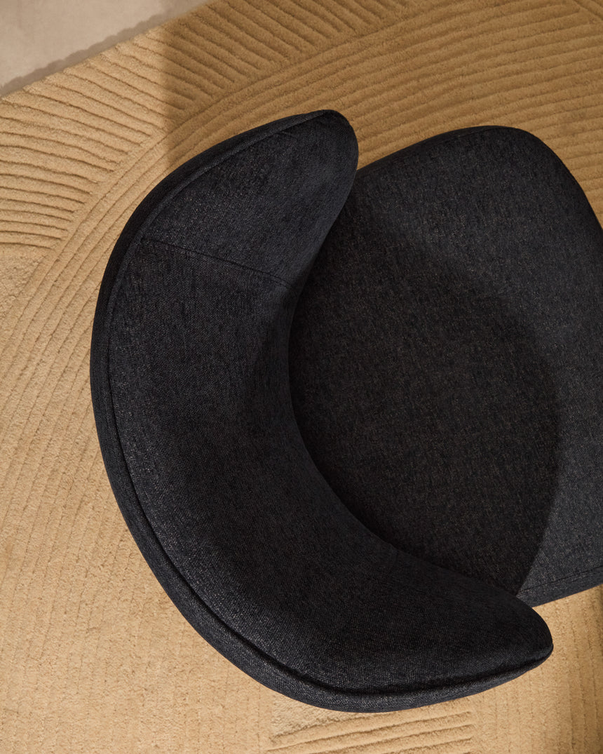 Sessel Ulit aus blau-grauem Chenille und Beinen aus massivem Buchenholz mit natürlichem Finish. - ZEN ZONE Furniture