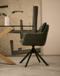Drehstuhl Lexa aus grüner Chenille und Stahlbeinen mit grünem Finish - ZEN ZONE Furniture