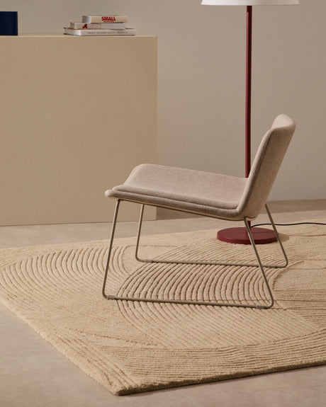 Sessel Zahara beige Stahl mit beigefarbenem Finish FSC 100% - ZEN ZONE Furniture