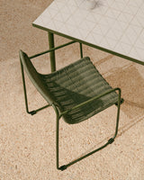 Stuhl Maurina aus grün verzinktem Stahl mit grünem Seil - ZEN ZONE Furniture