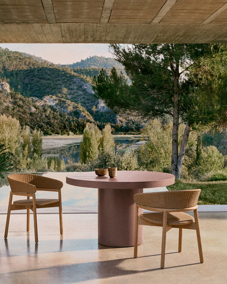 Runder Tisch Aiguablava aus Zement in Terrakotta Ø 120 cm - ZEN ZONE Furniture
