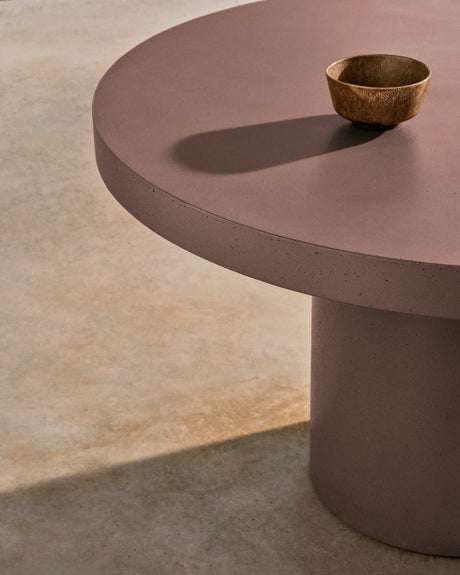 Runder Tisch Aiguablava aus Zement in Terrakotta Ø 120 cm - ZEN ZONE Furniture